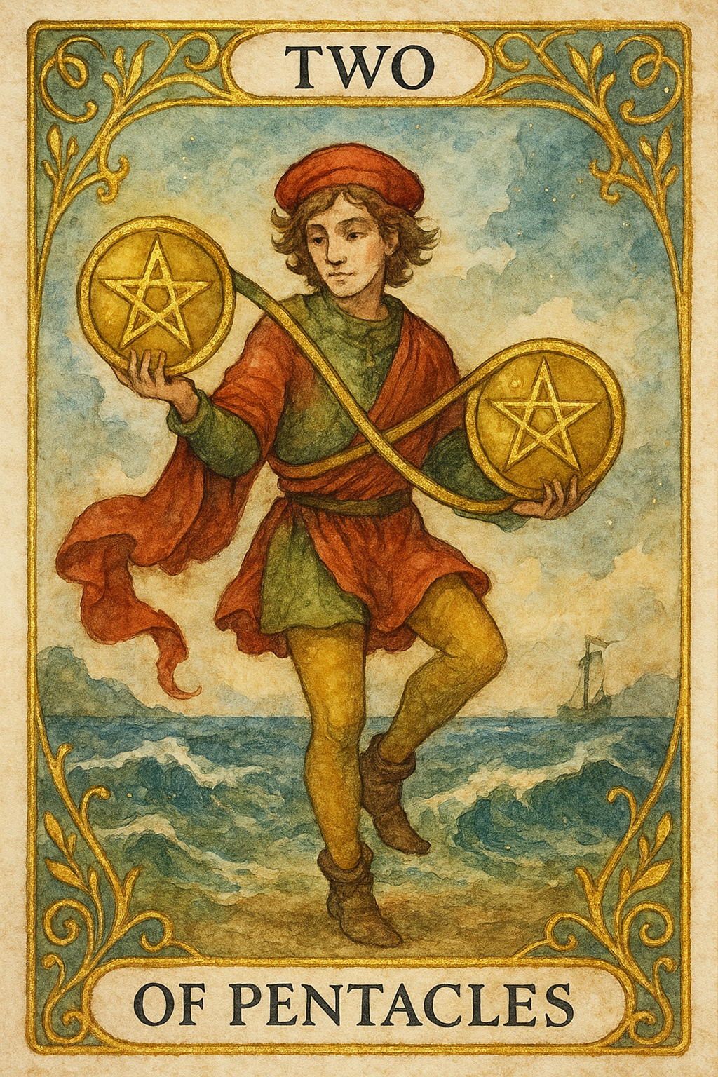 Two of Pentacles Tarot Card